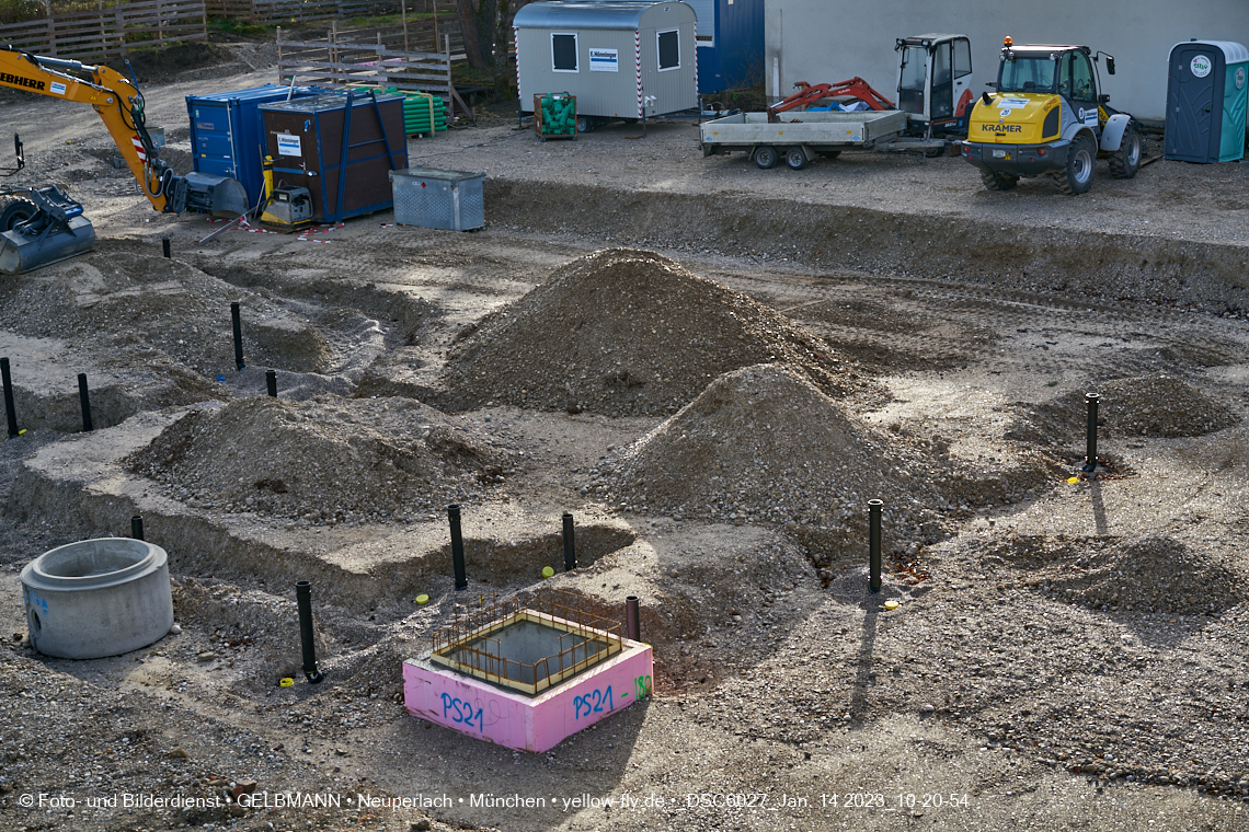 14.01.2023 - Baustelle an der Quiddestraße Haus für Kinder in Neuperlach